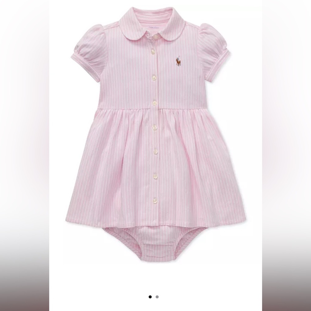 Pink striped Ralph Lauren baby dress. Three months. 3m. Worn once.